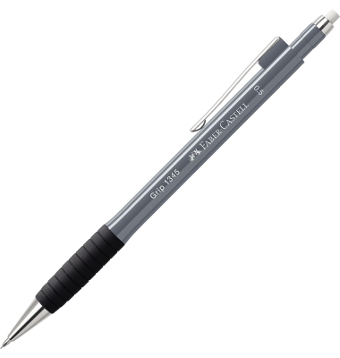 FABER-CASTELL GRIP 1345 Druckbleistift grau B 0,5 mm