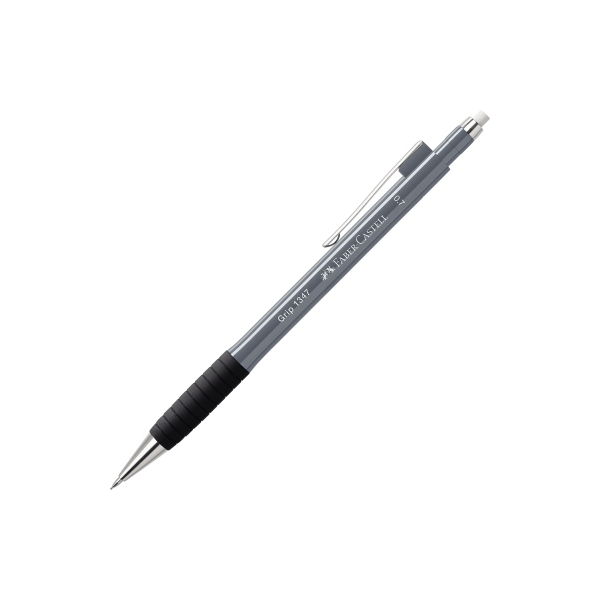 4005401347897 - Druckbleistift GRIP 1347 134789 Härte B 07mm stone grey mit Radiergummi 4005401347897 Faber-Castell
