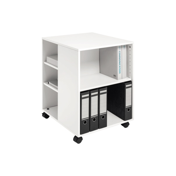 4005546727639 - Multifunktions-Wagen 74 59 3-seitig offen mit 6 Regalböden (528 x 748 x 592 mm) weiß 311302 - Durable