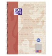 Collegeblock 400159358 Recycling, Lineatur 22 / liniert mit Rand innen, A4+, 90g, rot, 80 Blatt