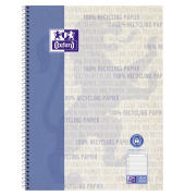Collegeblock 400159370 Recycling, Lineatur 21 / liniert mit Rand innen, A4+, 90g, blau, 80 Blatt