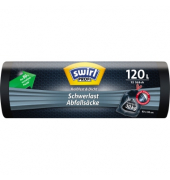 Müllsäcke 215775 Profi Reißfest & Dicht Schwerlast, schwarz, 120 Liter, mit Zugband, extrastark