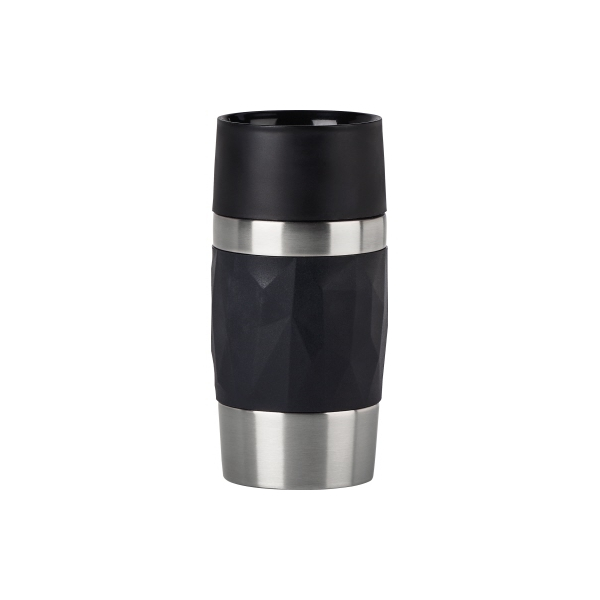 4009049533766 - Thermobecher Travel Mug Compact Trinkgefäße Gr Ø 72 cm x 15 cm 300 ml schwarz Thermobecher und Coffee to go Trinkgefäße 03L Edelstahl 3h warm6h kalt 360Trinköffnung spülmaschinenfest