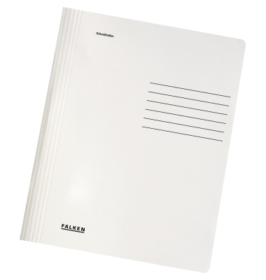 Schnellhefter 26001256, A4, wei&szlig;, Recyclingkarton, 240g, Vorderdeckel opak