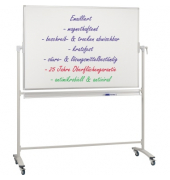 Stativdrehtafel-Whiteboard ST3802, 150x100cm, emailliert, Aluminiumrahmen