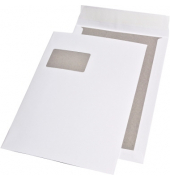 Versandtaschen BlessOf, C4, mit Fenster, haftklebend, mit Papprückwand, 120g, weiß