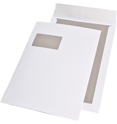 Versandtaschen BlessOf 30022359 mit Papprückwand, C4, mit Fenster, haftklebend, 120g, weiß Versandtaschen BlessOf 30022359 mit Papprückwand, C4, mit Fenster, haftklebend, 120g, weiß