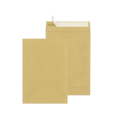 Faltentaschen 30007071, B4, ohne Fenster, 40mm-Falte, haftklebend, 120g, braun