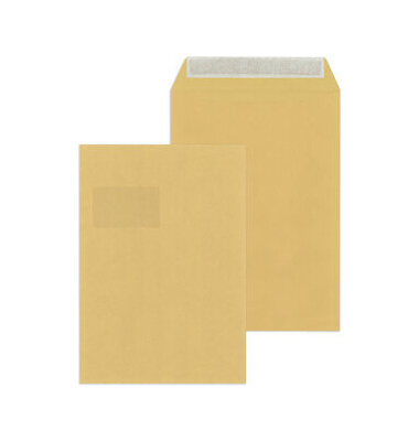 Versandtaschen 30007646, C4, mit Fenster, haftklebend, 90g, braun