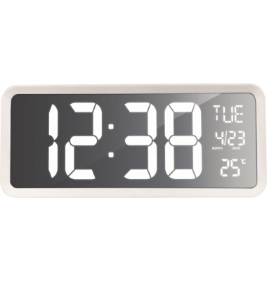  Wanduhr WS 8130, wei&szlig;, rechteckig, digital