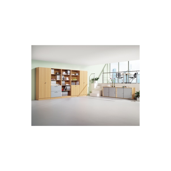 4032062001530 - Melaminharzbeschichtete Spanplatte Bücherregal 2 Fachböden 800 x 400 x 1270 mm Braun Buche