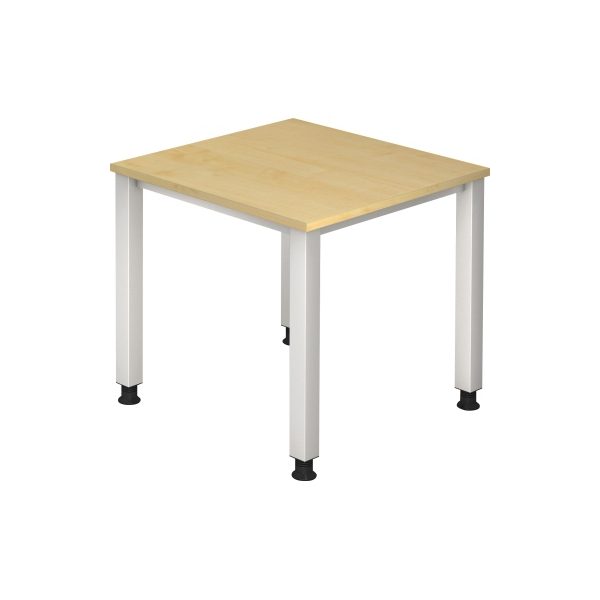 4032062004432 - Schreibtisch Q-Serie VQS08 3 manuell höhenverstellbar 685-81cm (H) 80x80cm (BxT) rechteckig ahorn   silber 4032062004432 H