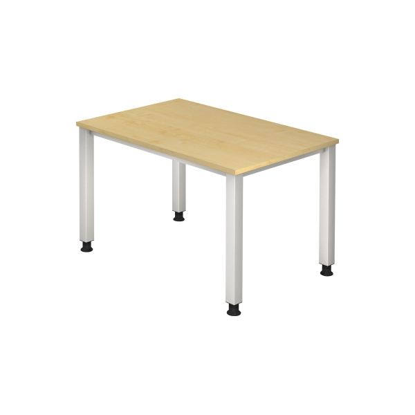 4032062004463 - Schreibtisch Q-Serie VQS12 3 manuell höhenverstellbar  120x80cm (BxT) rechteckig ahorn   Silber 4032062004463 Hammerbacher