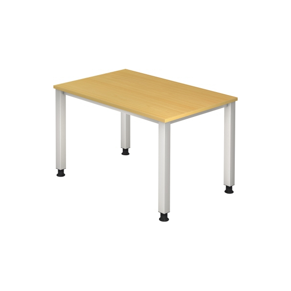4032062004487 - Schreibtisch Q-Serie VQS12 6 manuell höhenverstellbar  120x80cm (BxT) rechteckig buche   Silber 4032062004487 Hammerbacher