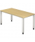 Schreibtisch Q-Serie, manuell höhenverstellbar, 68,5-81cm (H), 160x80cm (BxT), rechteckig, ahorn / silber