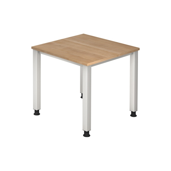 4032062021569 - Schreibtisch Q-Serie VQS08 N manuell höhenverstellbar 80x80cm (BxT) rechteckig nussbaum   silber 4032062021569 Hammerbacher