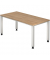 Schreibtisch Q-Serie, manuell höhenverstellbar, 68,5-81cm (H), 160x80cm (BxT), rechteckig, nussbaum / silber