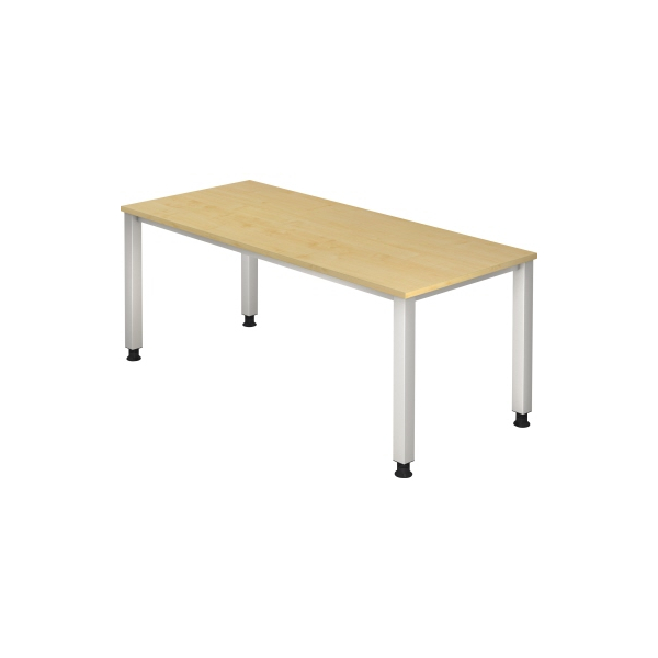 4032062033401 - Schreibtisch Q-Serie VQS19 3 manuell höhenverstellbar  180x80cm (BxT) rechteckig ahorn   Silber 4032062033401 Hammerbacher