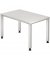 Schreibtisch Q-Serie, manuell h&ouml;henverstellbar, 68-83,5cm (H), 120x80cm (BxT), rechteckig, wei&szlig; / silber