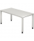 Schreibtisch Q-Serie, manuell höhenverstellbar, 68,5-81cm (H), 160x80cm (BxT), rechteckig, weiß / silber