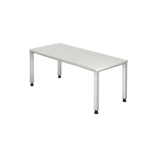 4032062119648 - Schreibtisch Q-Serie VQS19 W manuell höhenverstellbar 685-81cm (H) 180x80cm (BxT) rechteckig weiß   silber 4032062119648 H