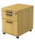 Rollcontainer VAC20/6/6/SG Solid, buche, 3 Schubladen, Holz, melaminharzbeschichtet, abschlie&szlig;bar