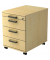 Rollcontainer VAC30/3/3/SG Solid, ahorn, 4 Schubladen, 3-Schicht Spanplatten, melaminharzbeschichtet, abschlie&szlig;bar