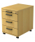 Rollcontainer VAC30/6/6/SG Solid, buche, 4 Schubladen, 3-Schicht Spanplatten, melaminharzbeschichtet, abschlie&szlig;bar
