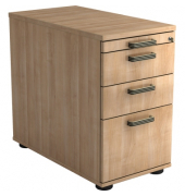 Standcontainer VSC40/N/N/SG Solid, Nussbaum, 3 Schubladen, Spanplatte, melaminbeschichtet, abschlie&szlig;bar
