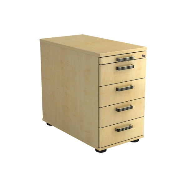 4032062122150 - Standcontainer TOPAS LINE 4 Schübe 1 Utensilienauszug abschließbar B 428 x T 800 x H 720-760 mm Ahorn-Dekor Ahorn-Dekor