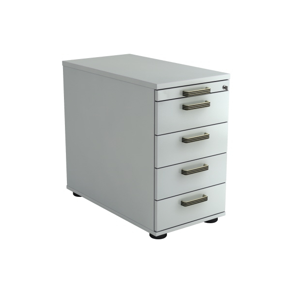 4032062122228 - Standcontainer TOPAS LINE 4 Schübe 1 Utensilienauszug abschließbar B 428 x T 800 x H 720-760 mm lichtgrau lichtgrau