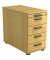 Standcontainer VSC50/6/6/SG Solid, buche, 5 Schubladen, 3-Schicht Spanplatten, melaminharzbeschichtet, abschlie&szlig;bar