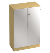Aktenschrank V6550/3/S/SG, abschlie&szlig;bar, 3 OH, silber/ahorn, 80x127x42cm (BxHxT)