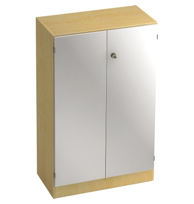 Aktenschrank V6550/3/S/SG, abschlie&szlig;bar, 3 OH, silber/ahorn, 80x127x42cm (BxHxT)