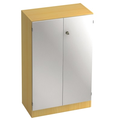 Aktenschrank V6 V6550/6/S/SG, abschlie&szlig;bar, 3 OH, silber/buche, 80x127x42cm (BxHxT)