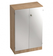 Aktenschrank V6 V6550/N/S/SG, abschlie&szlig;bar, 3 OH, silber/nussbaum, 80x127x42cm (BxHxT)