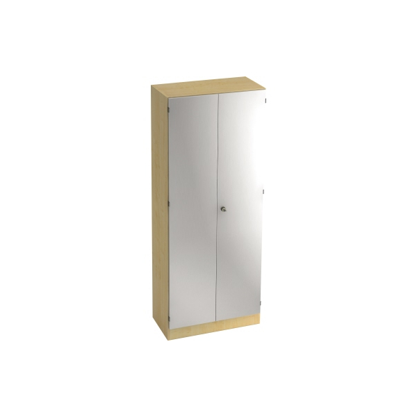 4032062126042 - Flügeltürenschrank Holz Melaminharzbeschichtete Spanplatte 4 Fachböden 8000 x 420 x 20004 mm Ahorn Braun Silber