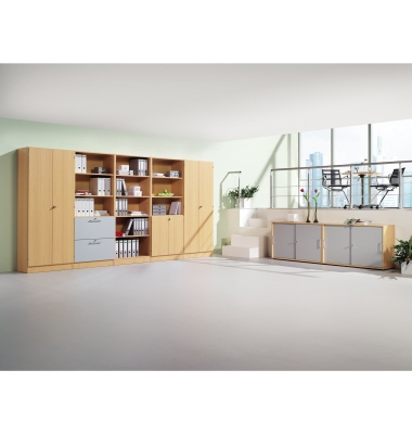 Aktenschrank V6 V6100/6/6/SG, abschlie&szlig;bar, 5 OH, buche, 80x200,4x42cm (BxHxT)