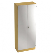 Aktenschrank V6 V6100/6/S/SG, abschlie&szlig;bar, 5 OH, silber/buche, 80x200,4x42cm (BxHxT)