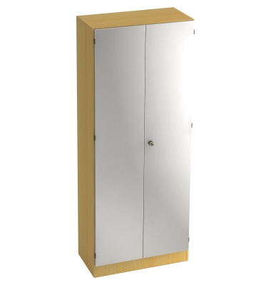 Aktenschrank V6 V6100/6/S/SG, abschlie&szlig;bar, 5 OH, silber/buche, 80x200,4x42cm (BxHxT)
