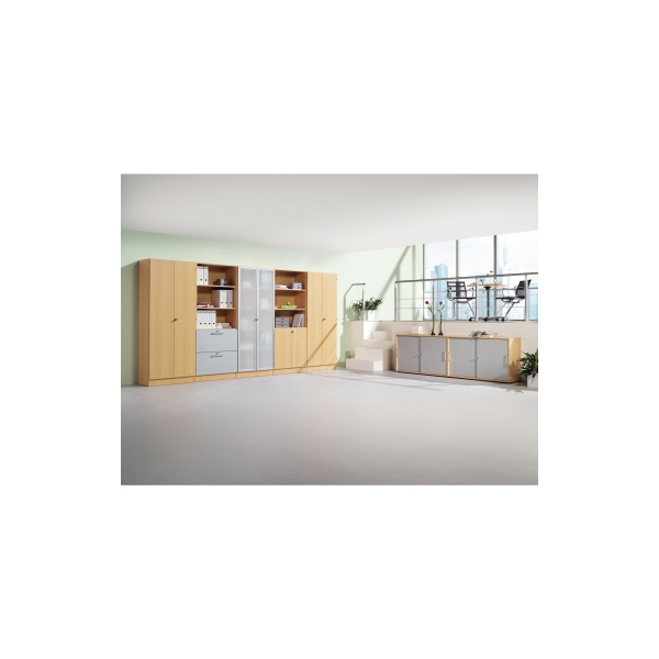 4032062126332 - PRO SIGNA K 6200 SG - Buche Silber 5 OH mit Knauf (abschließbar) Garderobenschrank