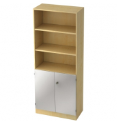 Regalschrank V6 V6770/3/S/SG, abschlie&szlig;bar, 5 OH, silber/ahorn, 80x200,4x42cm (BxHxT)