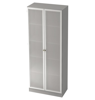 Aktenschrank Savona V6100G/5/S/SG, nein, 5 OH, silber/ransparent/grau, 80x200,4x42cm (BxHxT)