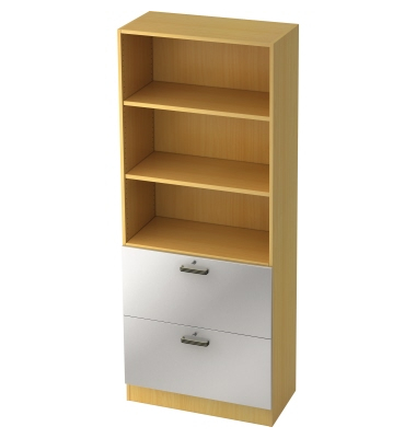 H&auml;ngeregistraturschrank V7300/6/S/SG V7, buche/silber, 2 Schubladen
