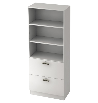H&auml;ngeregistraturschrank V7300/W/W/SG V7, wei&szlig;, 2 Schubladen