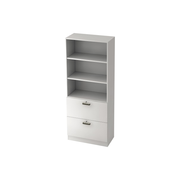 4032062129005 - PRO SIGNA G 7300 SG - Weiß 5 OH Schrank mit Hängeregistratur (abschließbar) Streifengriff Kunststoff