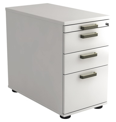 Standcontainer VSC40/W/W/SG Solid, wei&szlig;, 5 Schubladen, Spanplatte, melaminbeschichtet, abschlie&szlig;bar