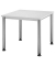 Schreibtisch, manuell höhenverstellbar, 68,5-81cm (H), 80x80cm (BxT), quadratisch, grau / silber