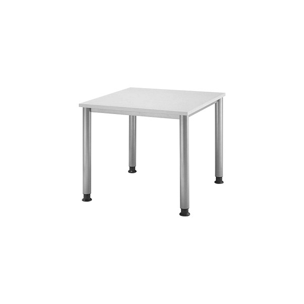 4032062139189 - Schreibtisch H-Serie manuell höhenverstellbar 68-81cm (H) 80x80cm (BxT) quadratisch grau   silber 4032062139189 Hammerbache