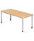 Schreibtisch, manuell höhenverstellbar, 68,5-81cm (H), 180x80cm (BxT), rechteckig, ahorn / silber